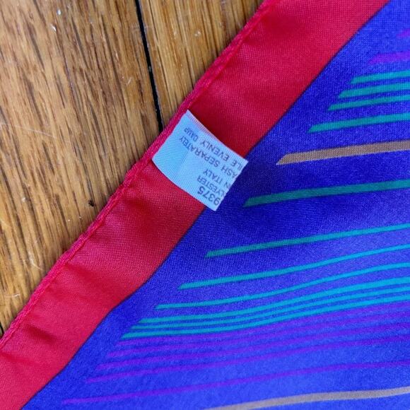 Vintage Women's Purple Striped Fashion Scarf Head Wrap Made in Italy - Picture 11 of 11